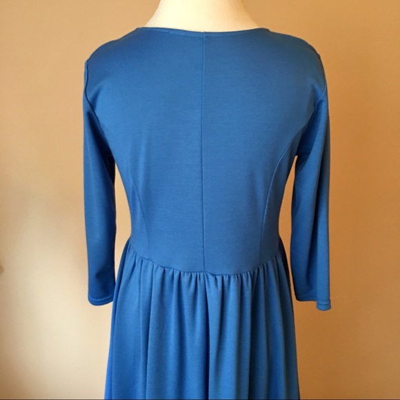 Downeast Basics Blue Knit Flared Skirt Dress - Picture 3 of 7